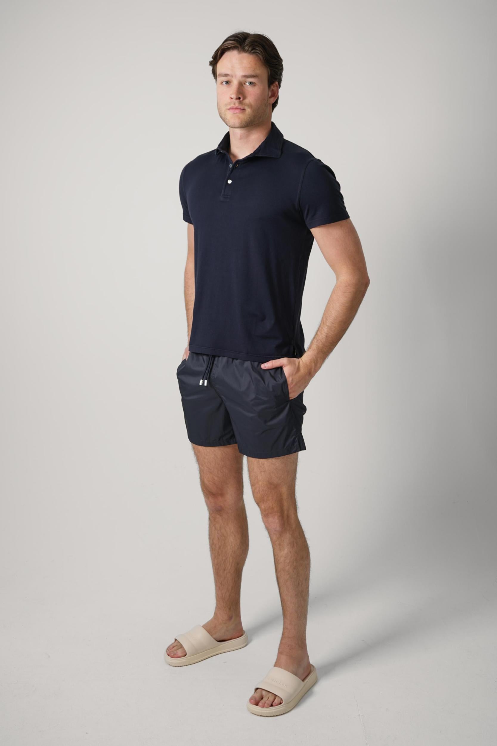 Fedeli Flex Jersey Polo Navy