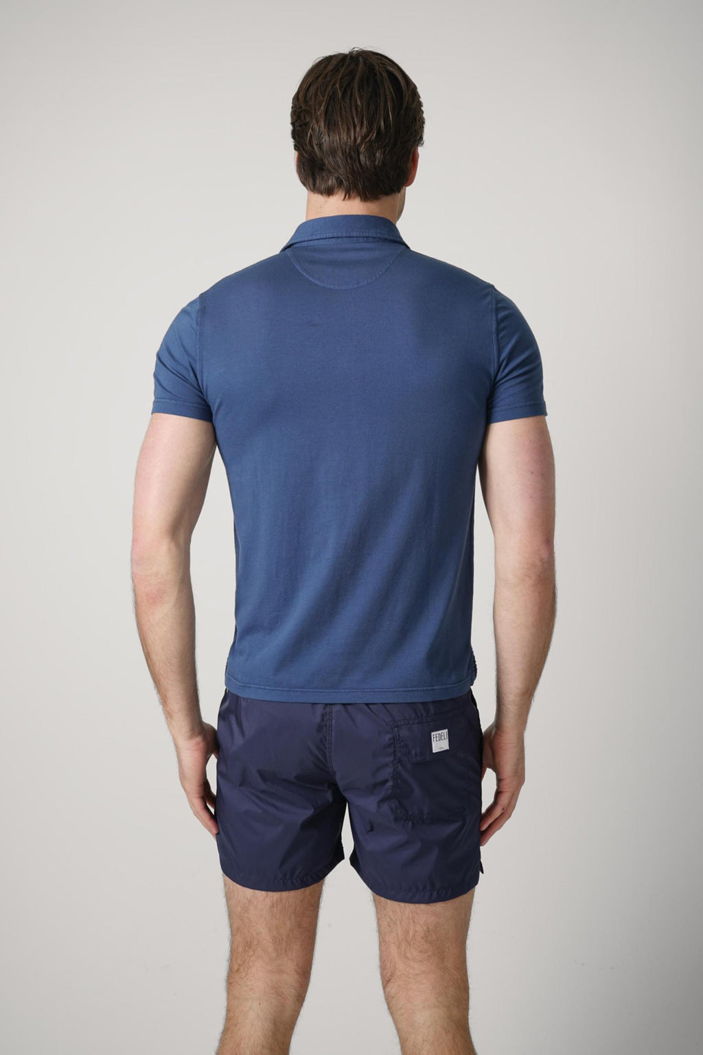 Fedeli Flex Jersey Polo Steel Blue
