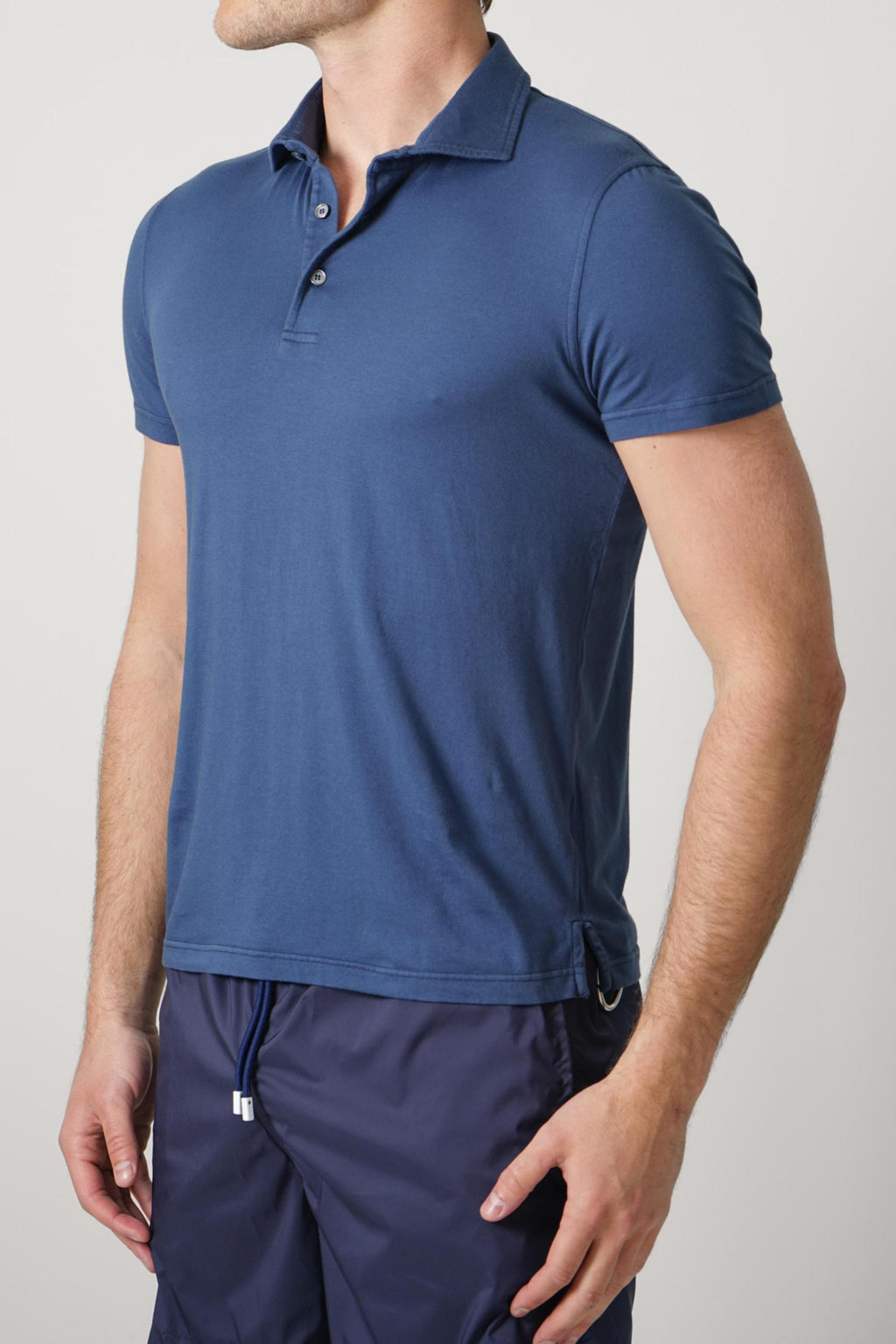 Fedeli Flex Jersey Polo Steel Blue
