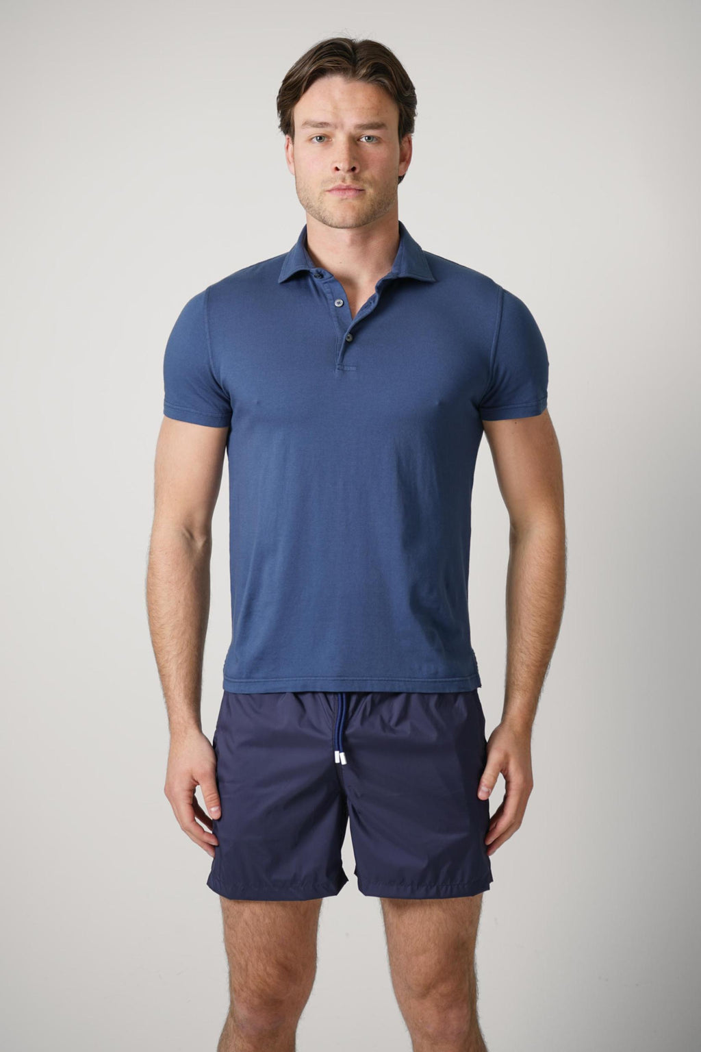 Fedeli Flex Jersey Polo Steel Blue