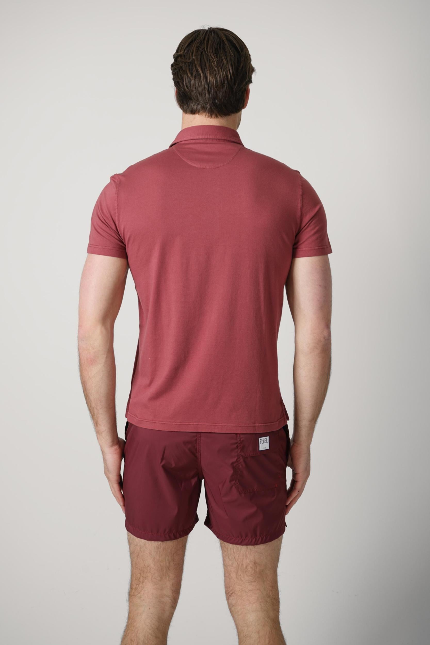 Fedeli Flex Jersey Polo Wine Red