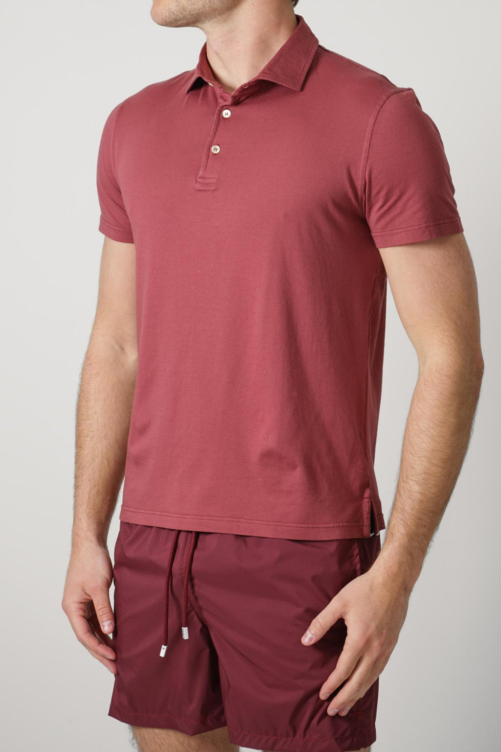 Fedeli Flex Jersey Polo Wine Red