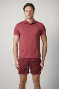 Fedeli Flex Jersey Polo Wine Red