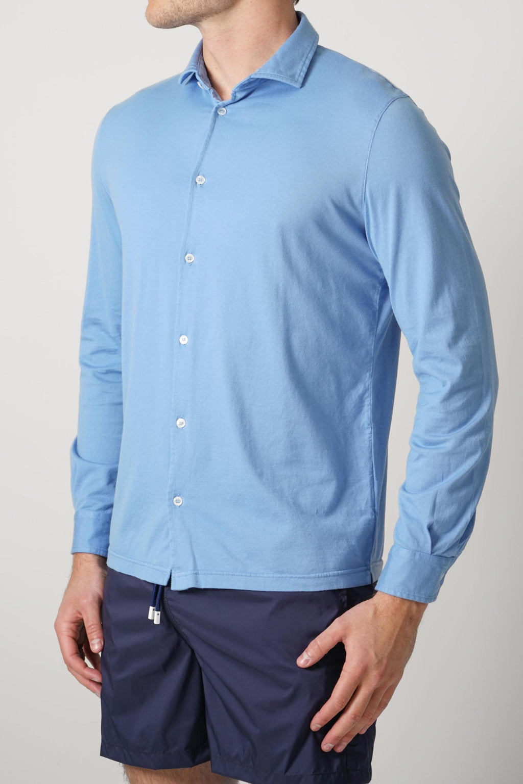 Fedeli Giza Jersey Shirt Light Blue