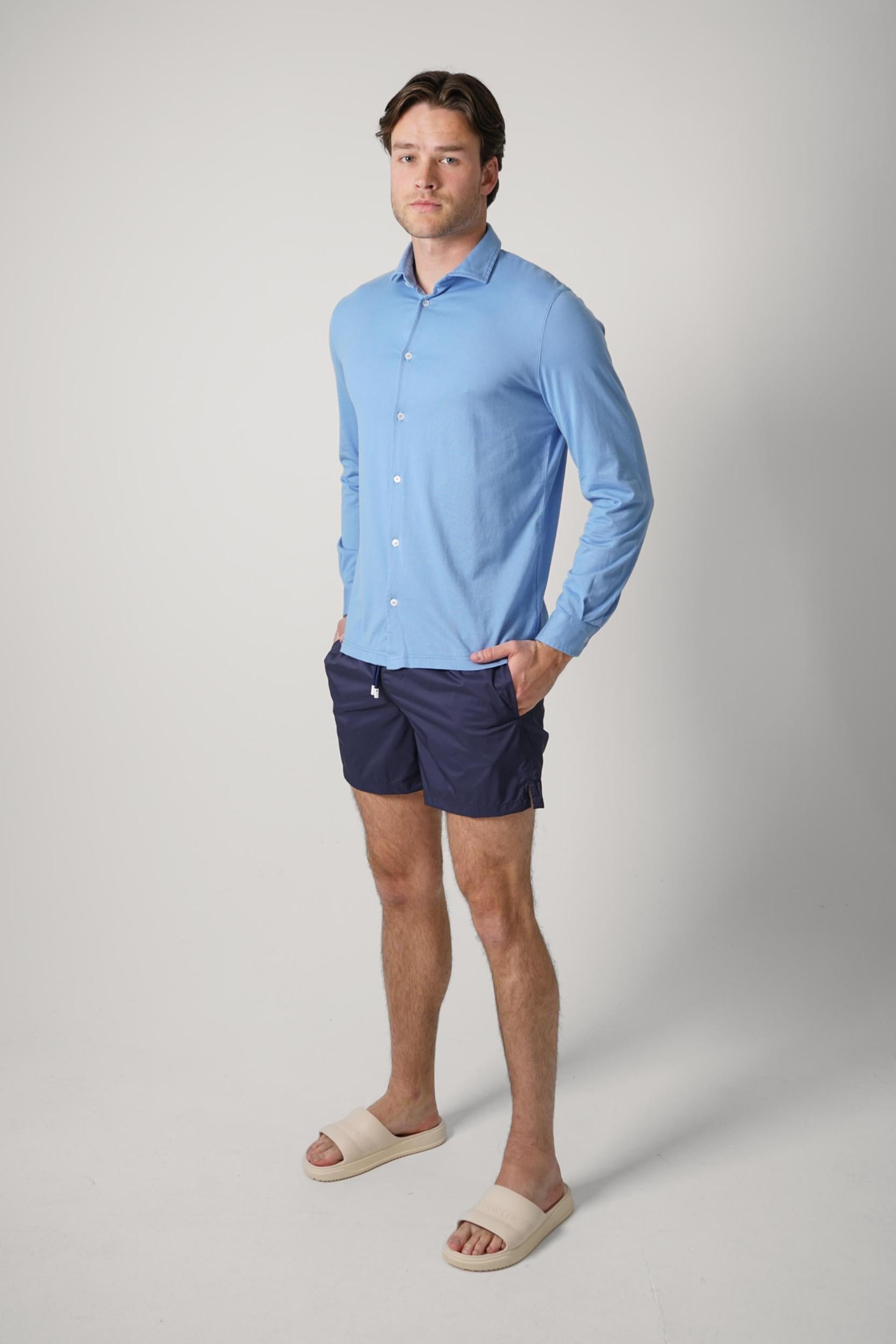 Fedeli Giza Jersey Shirt Light Blue