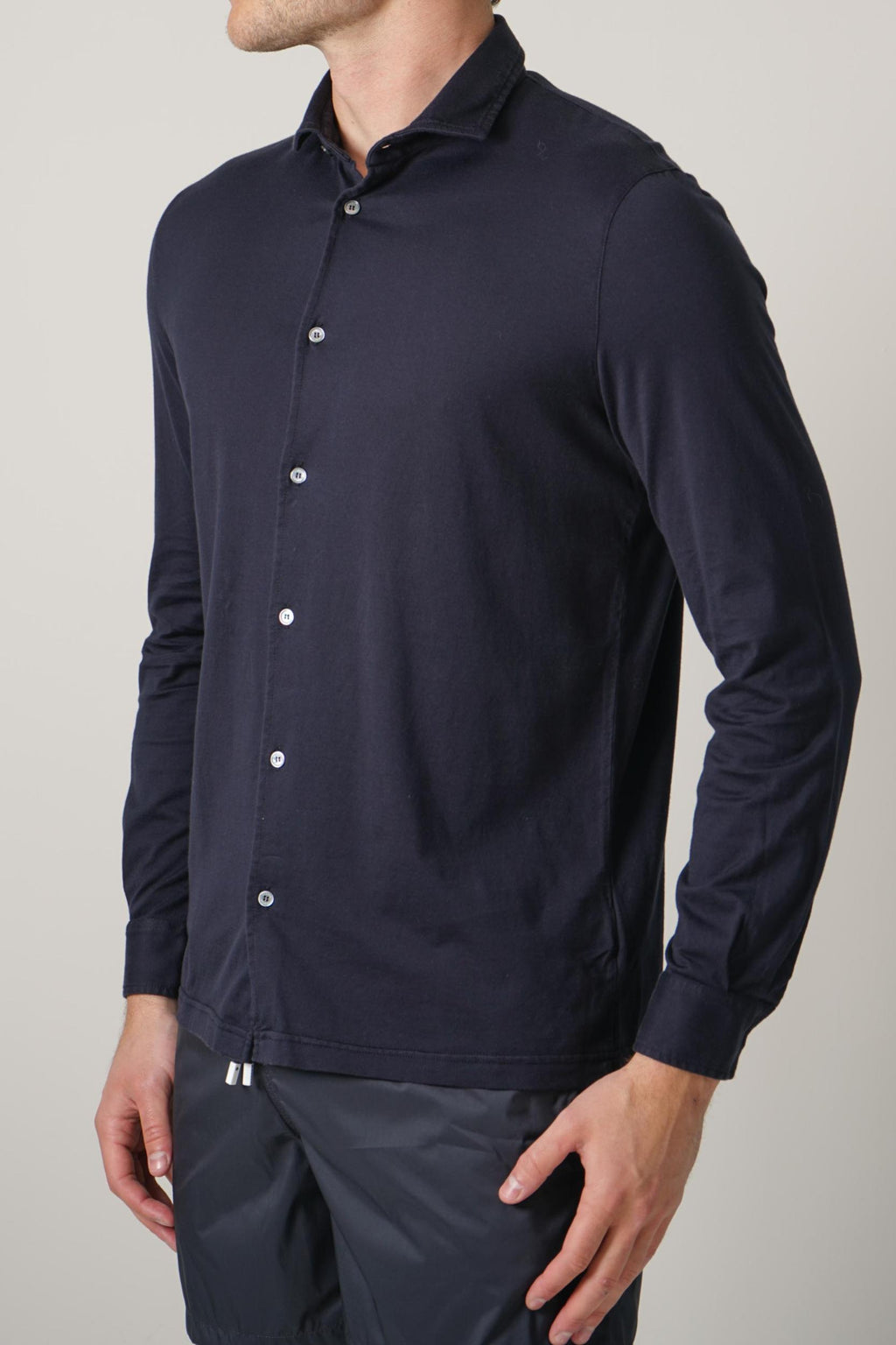 Fedeli Giza Jersey Shirt Navy