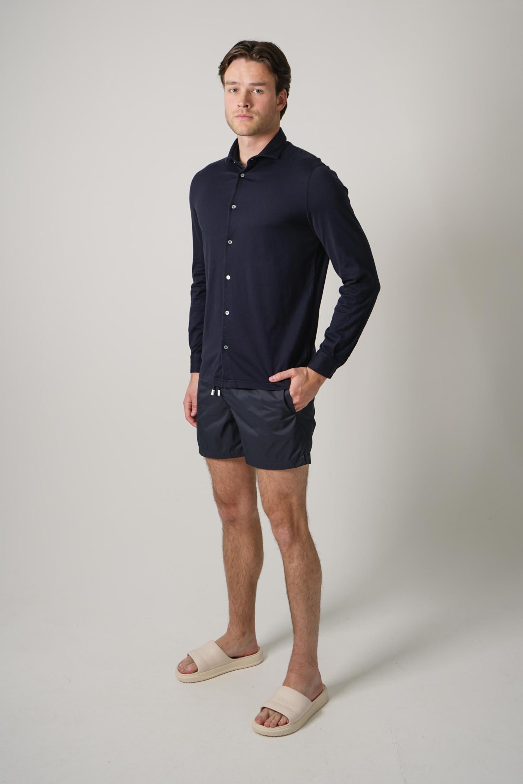 Fedeli Giza Jersey Shirt Navy