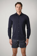 Fedeli Giza Jersey Shirt Navy