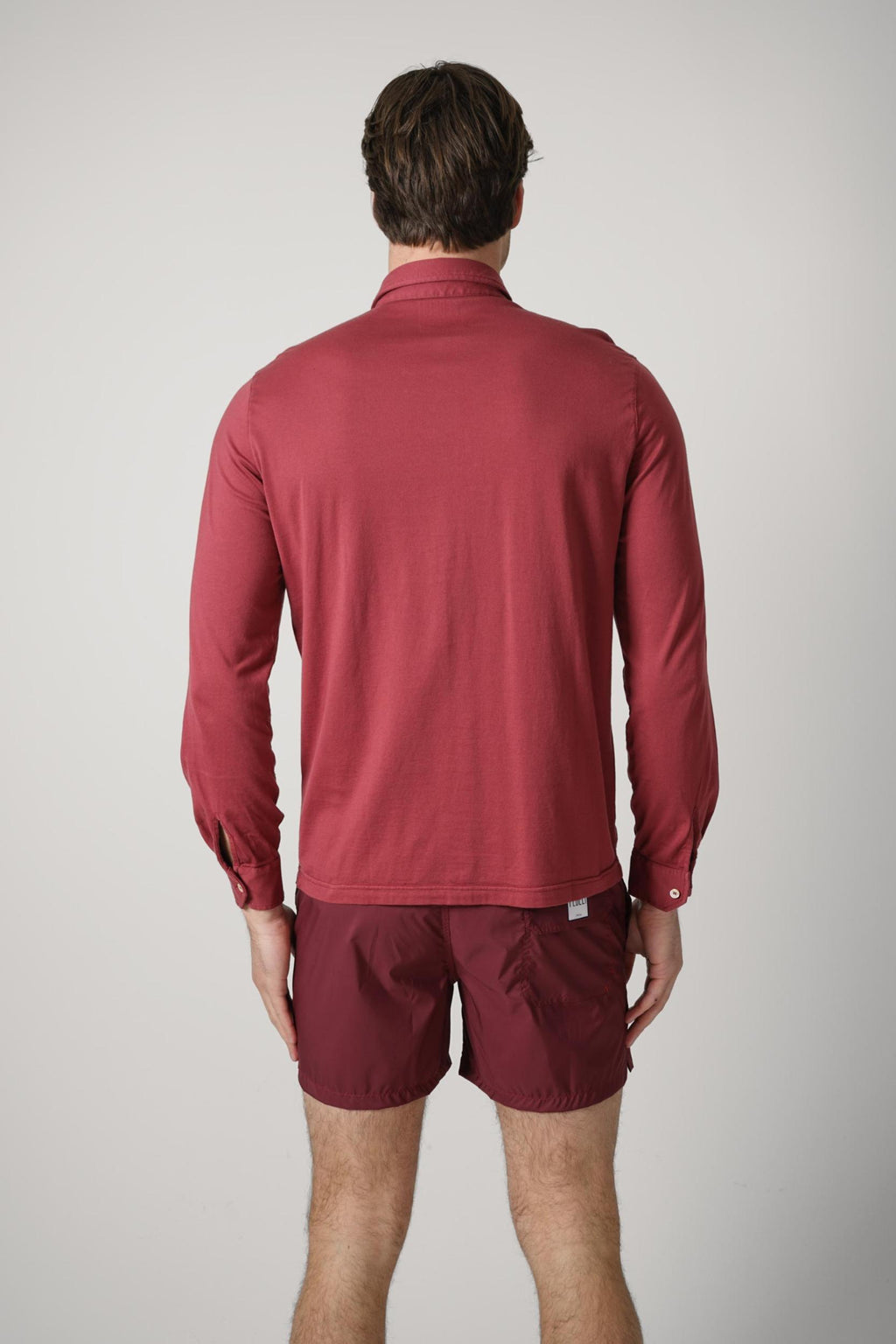 Fedeli Giza Jersey Shirt Wine Red
