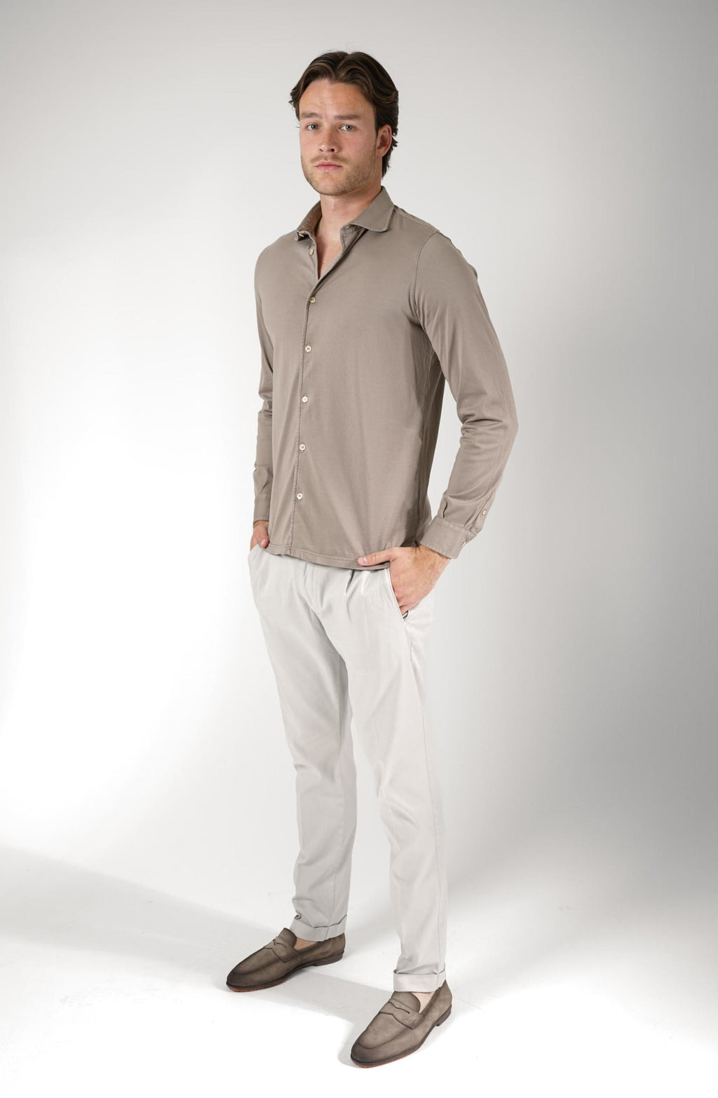 Fedeli Jason Jersey Shirt Taupe