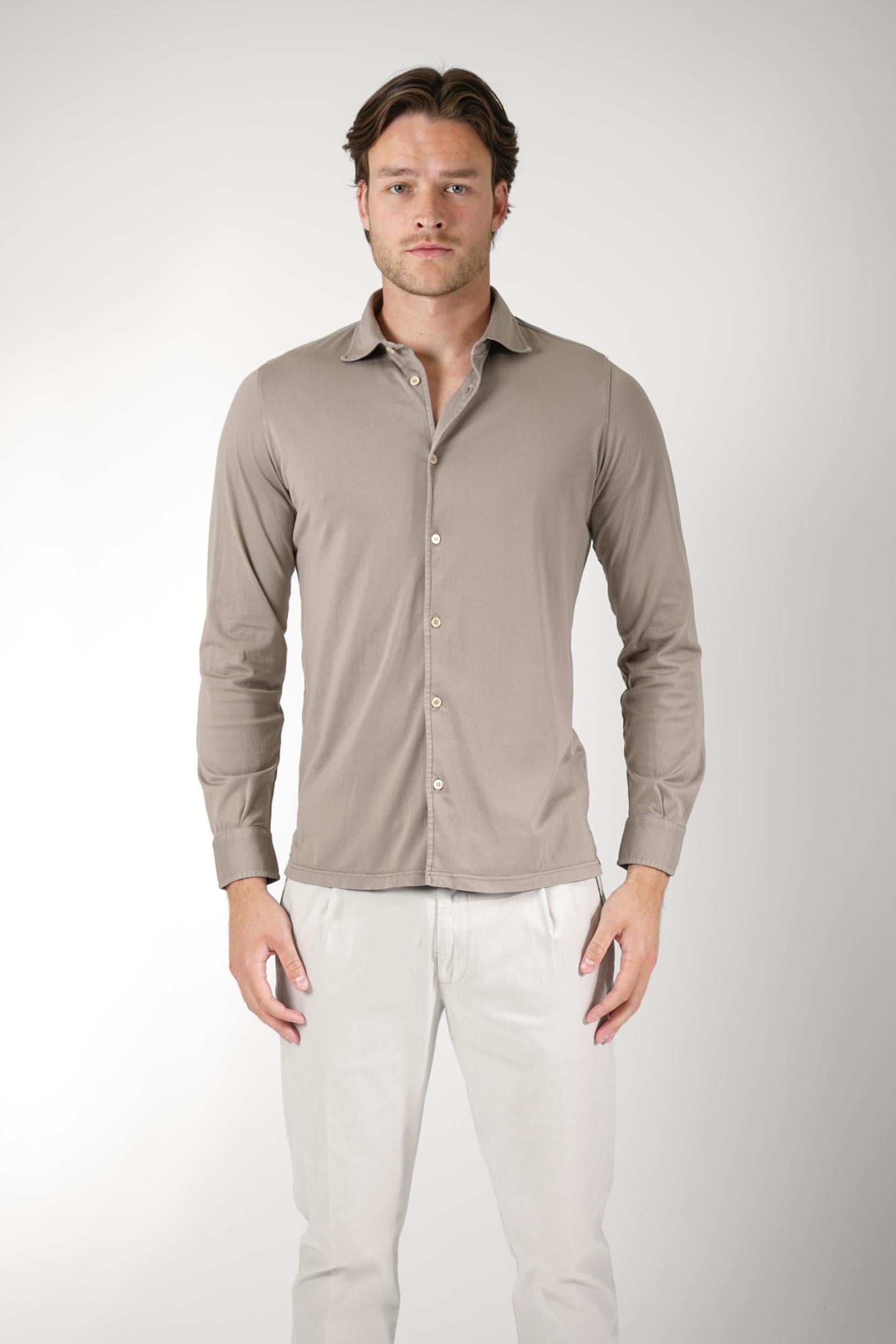 Fedeli Jason Jersey Shirt Taupe