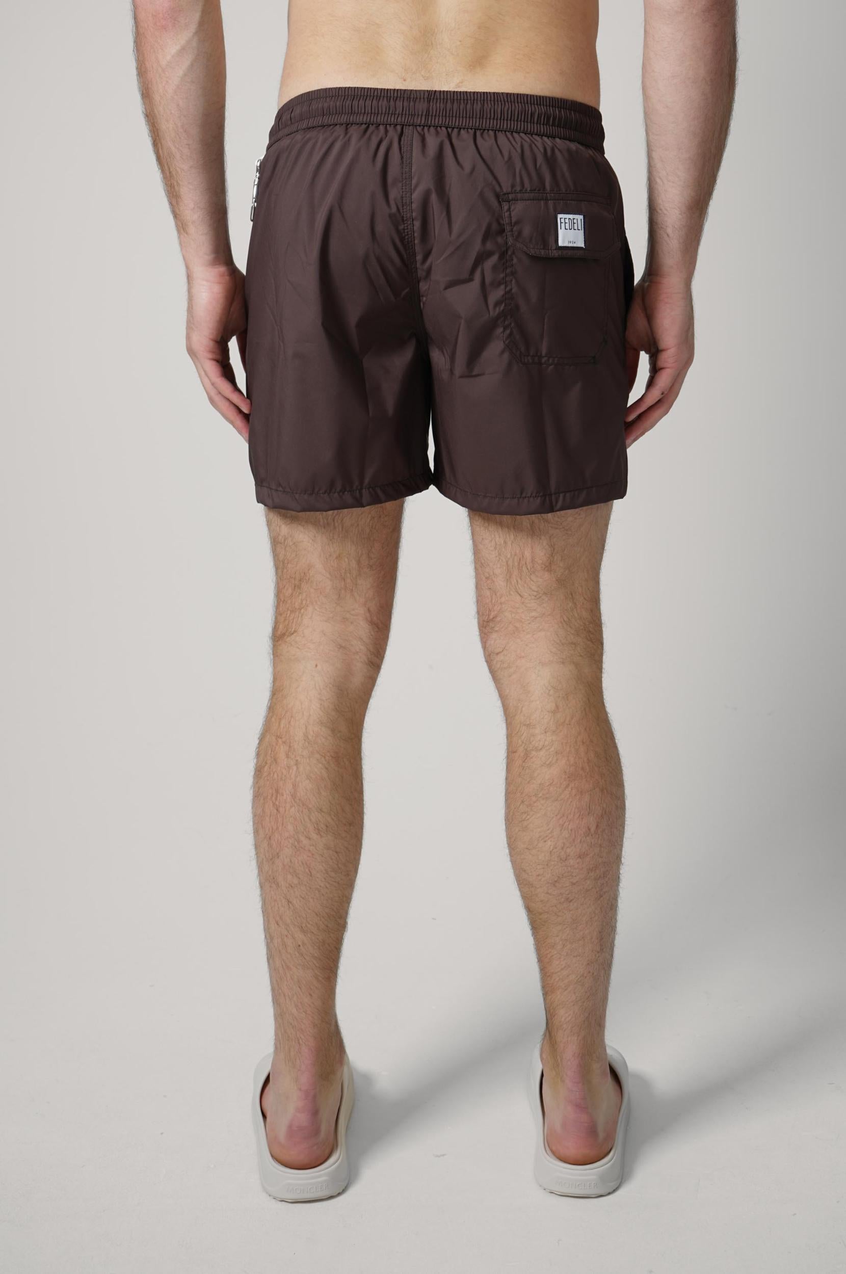 Fedeli Madeira Swimming Shorts Dark Choco
