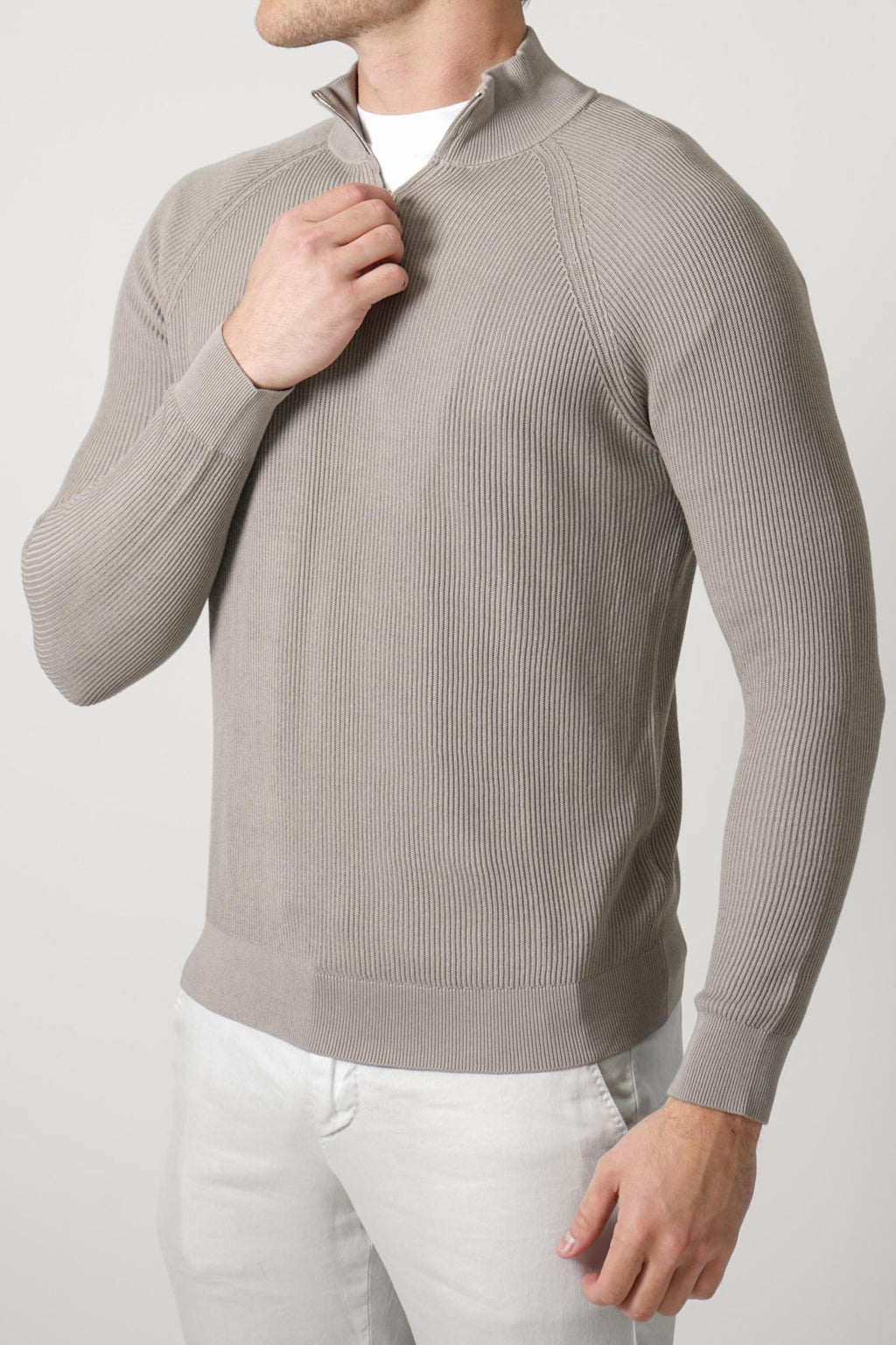 Fedeli Paul Giza Quarter Zip Grey