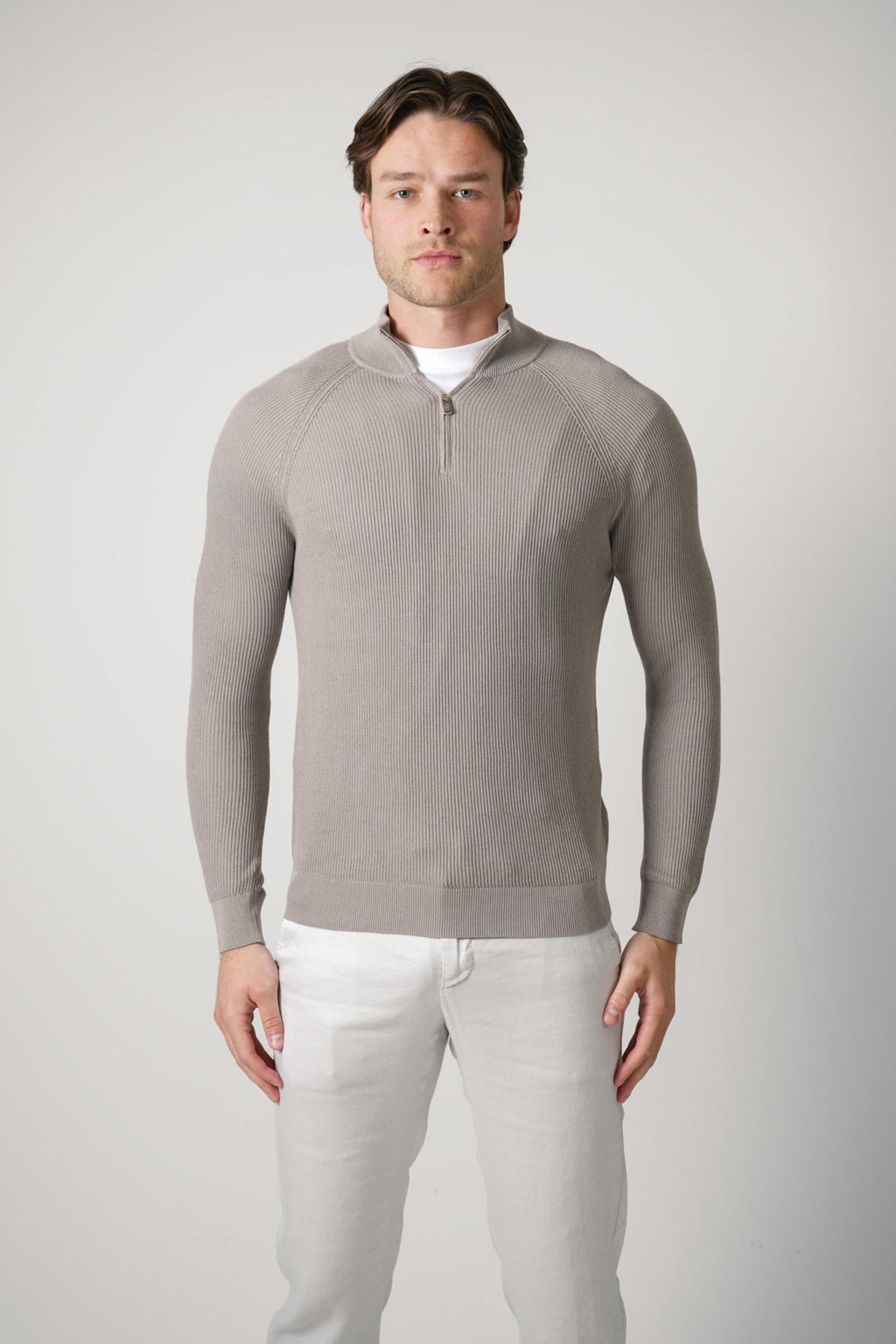 Fedeli Paul Giza Quarter Zip Grey