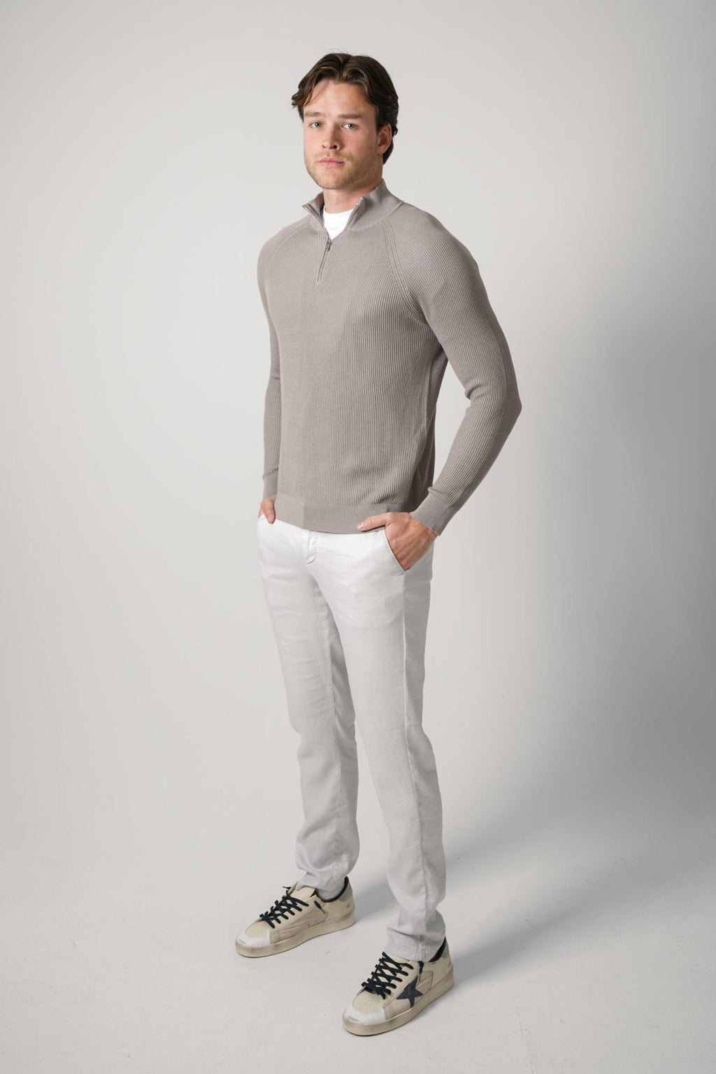Fedeli Paul Giza Quarter Zip Grey