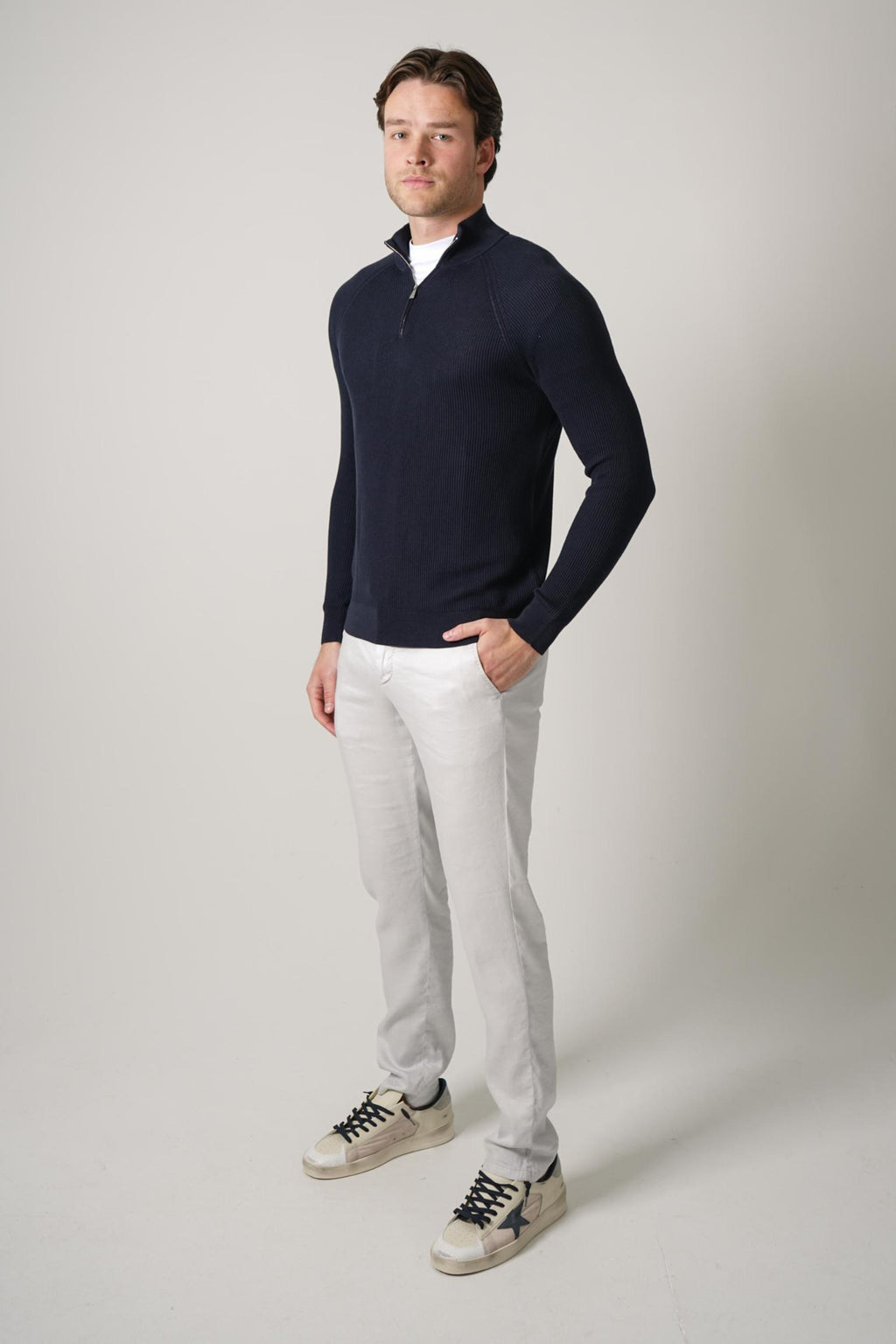 Fedeli Paul Giza Quarter Zip Navy