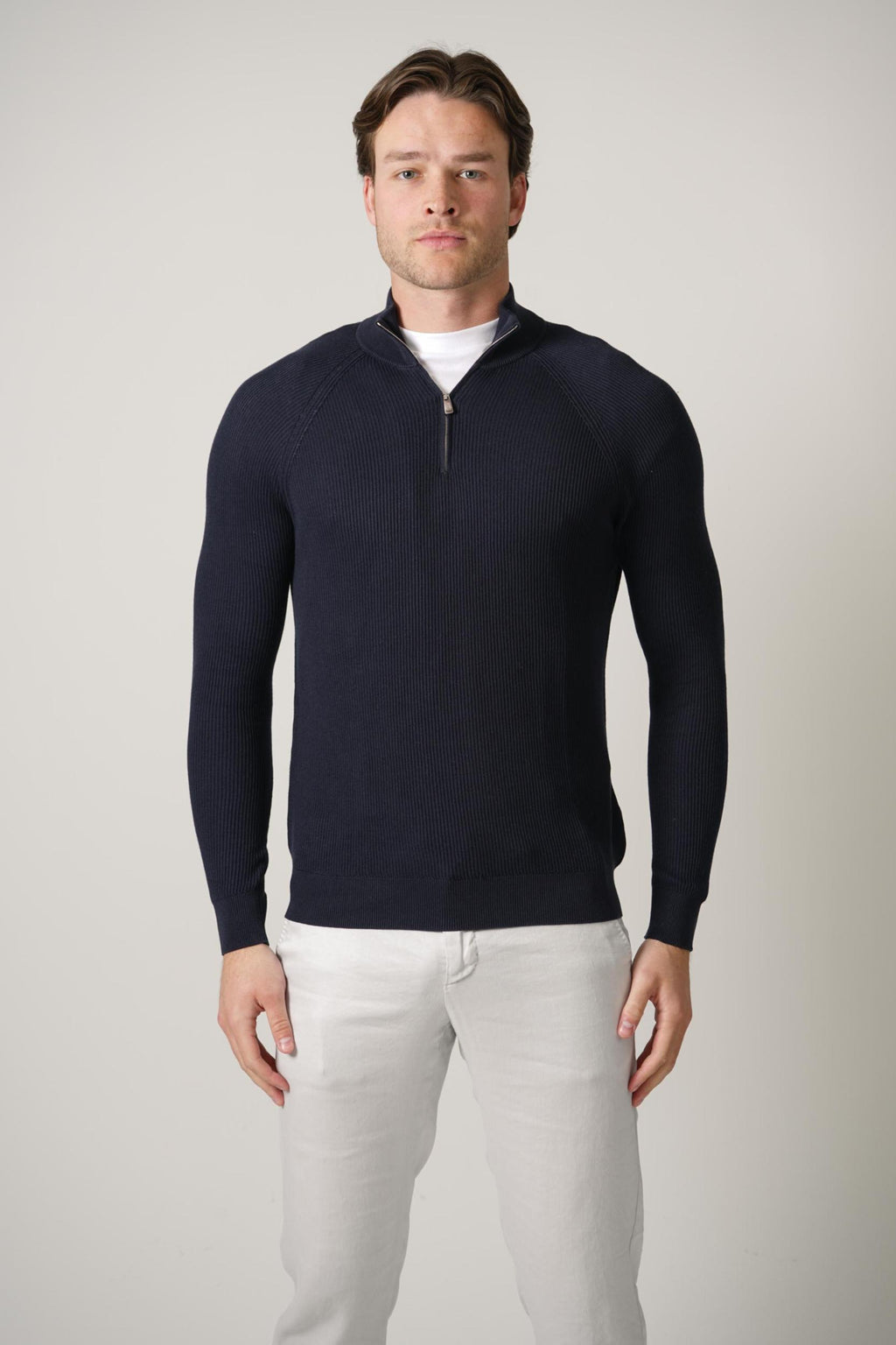 Fedeli Paul Giza Quarter Zip Navy