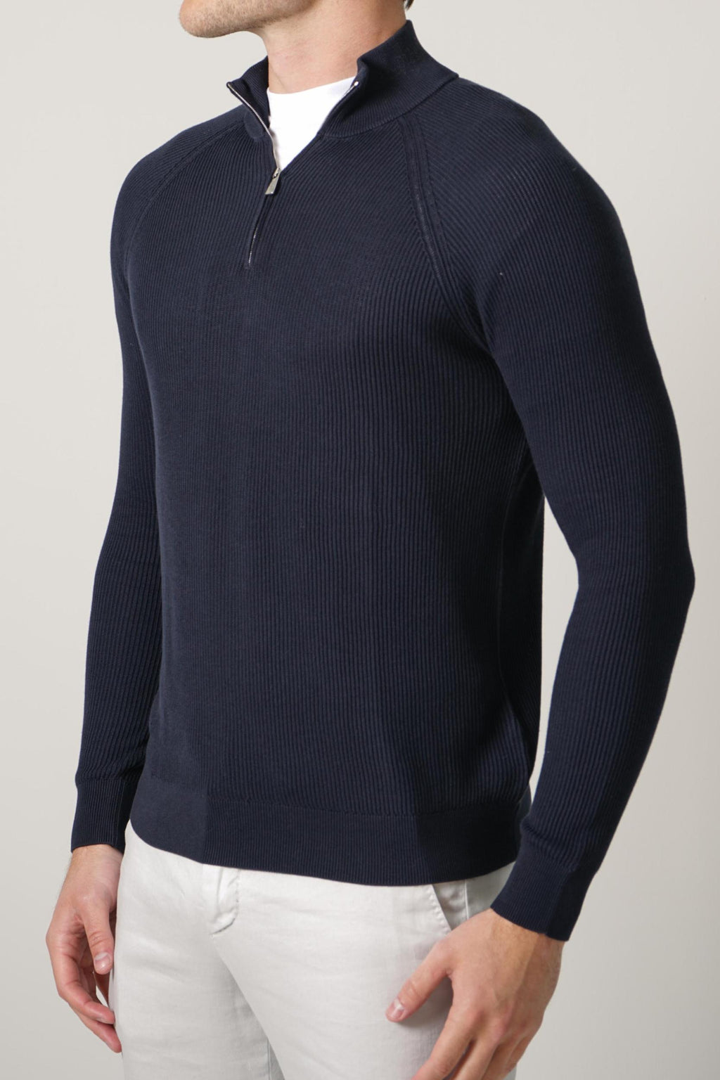 Fedeli Paul Giza Quarter Zip Navy