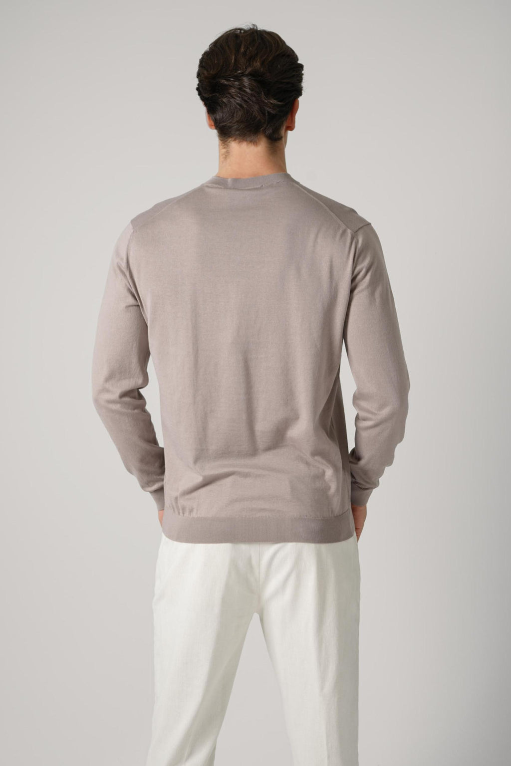 Filippe De Laurentiis V-Neck Cotton Sweater Tortora
