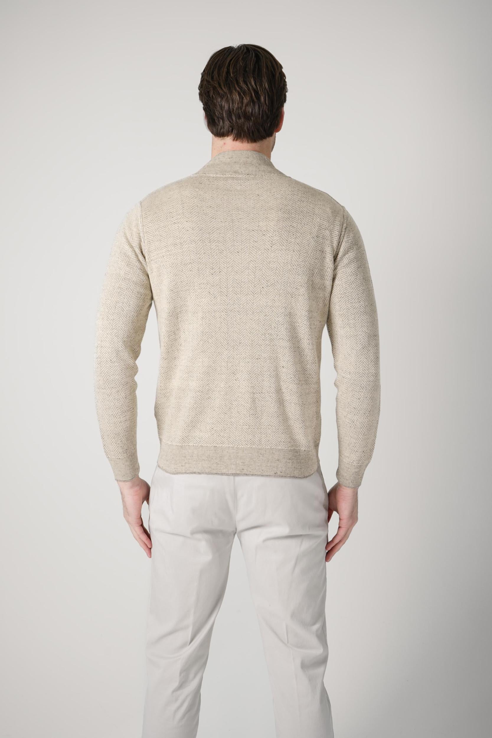 Filippo De Laurentiis Bomber Zip Linen Lana-Ciottolo