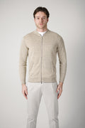 Filippo De Laurentiis Bomber Zip Linen Lana-Ciottolo