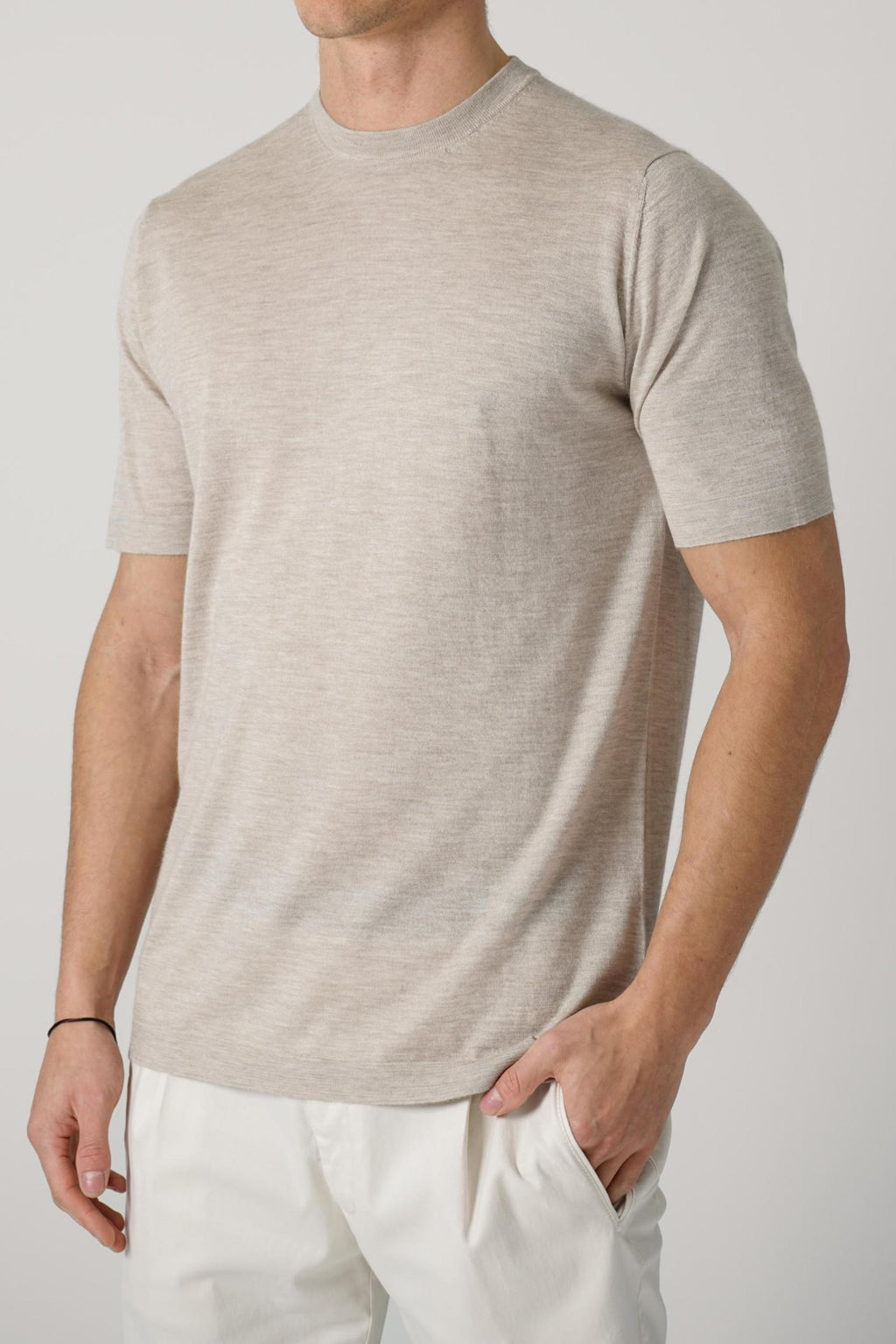 Filippo De Laurentiis Cashmere T-Shirt Ciottolo