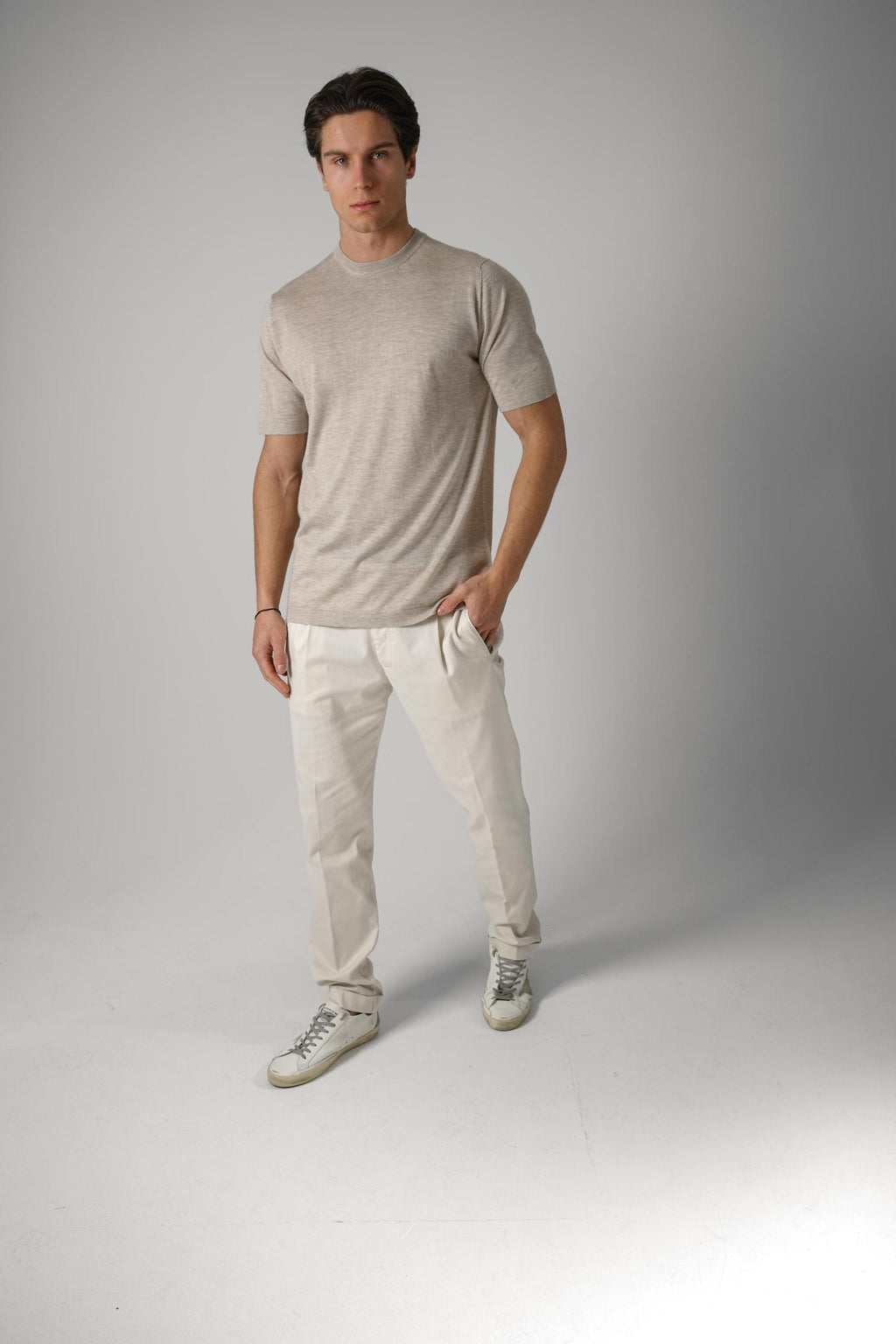 Filippo De Laurentiis Cashmere T-Shirt Ciottolo