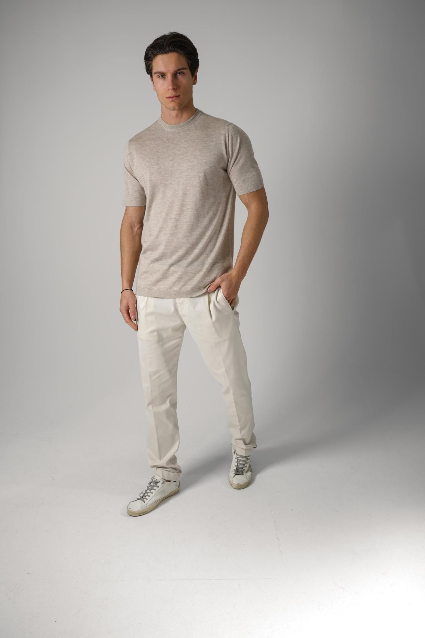 Filippo De Laurentiis Cashmere T-Shirt Ciottolo
