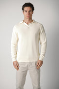 Filippo De Laurentiis Knit Longsleeve Polo Creme