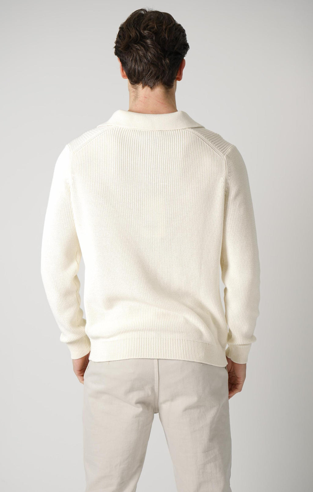 Filippo De Laurentiis Knit Longsleeve Polo Creme