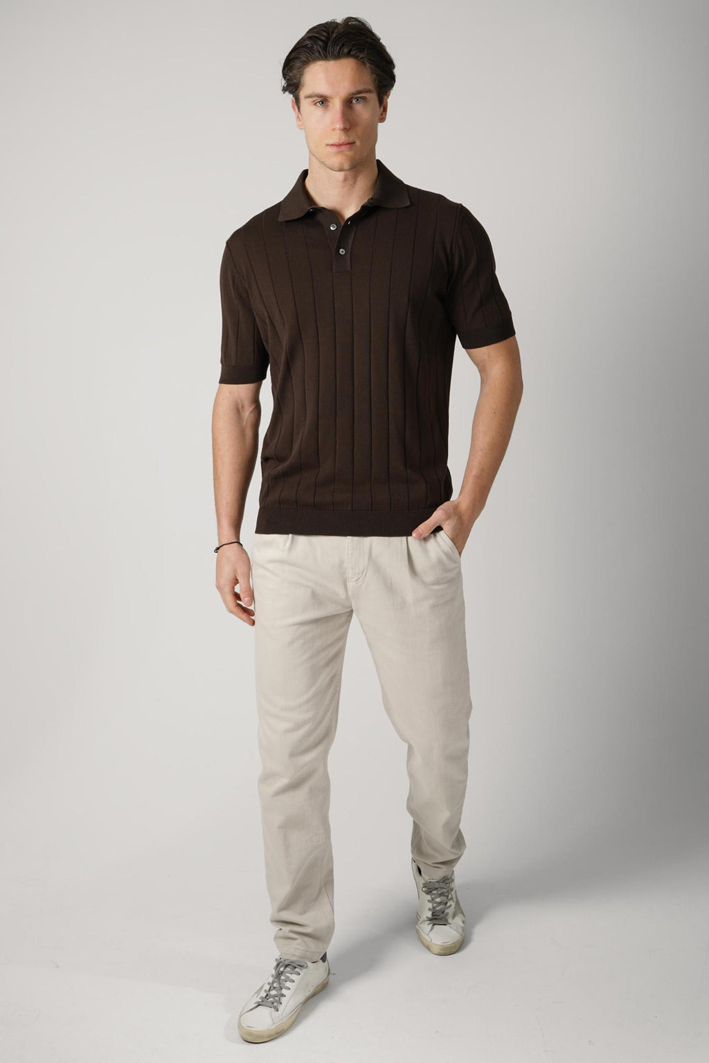 Filippo De Laurentiis Ribbed Polo Shirt