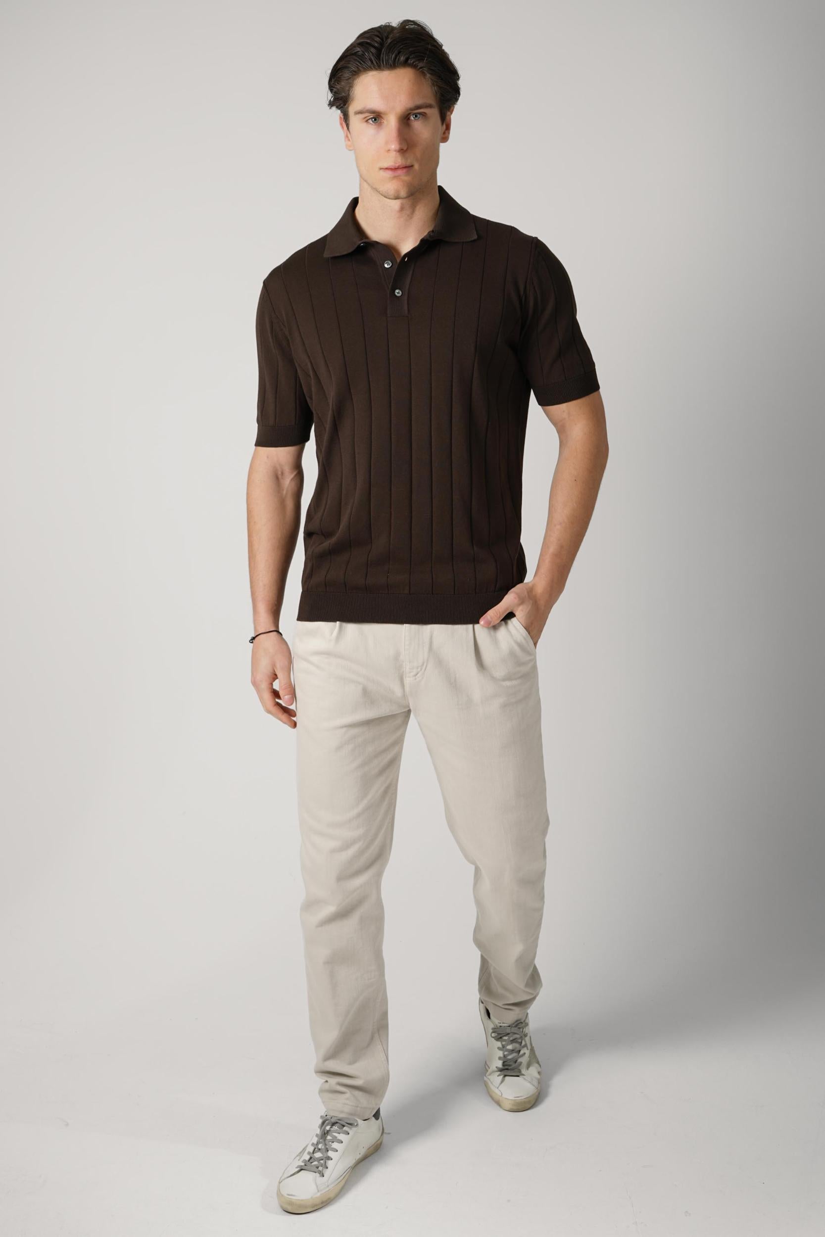 Filippo De Laurentiis Ribbed Polo Shirt