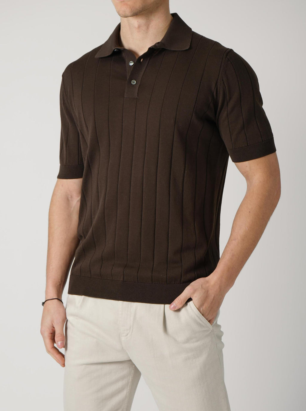 Filippo De Laurentiis Ribbed Polo Shirt
