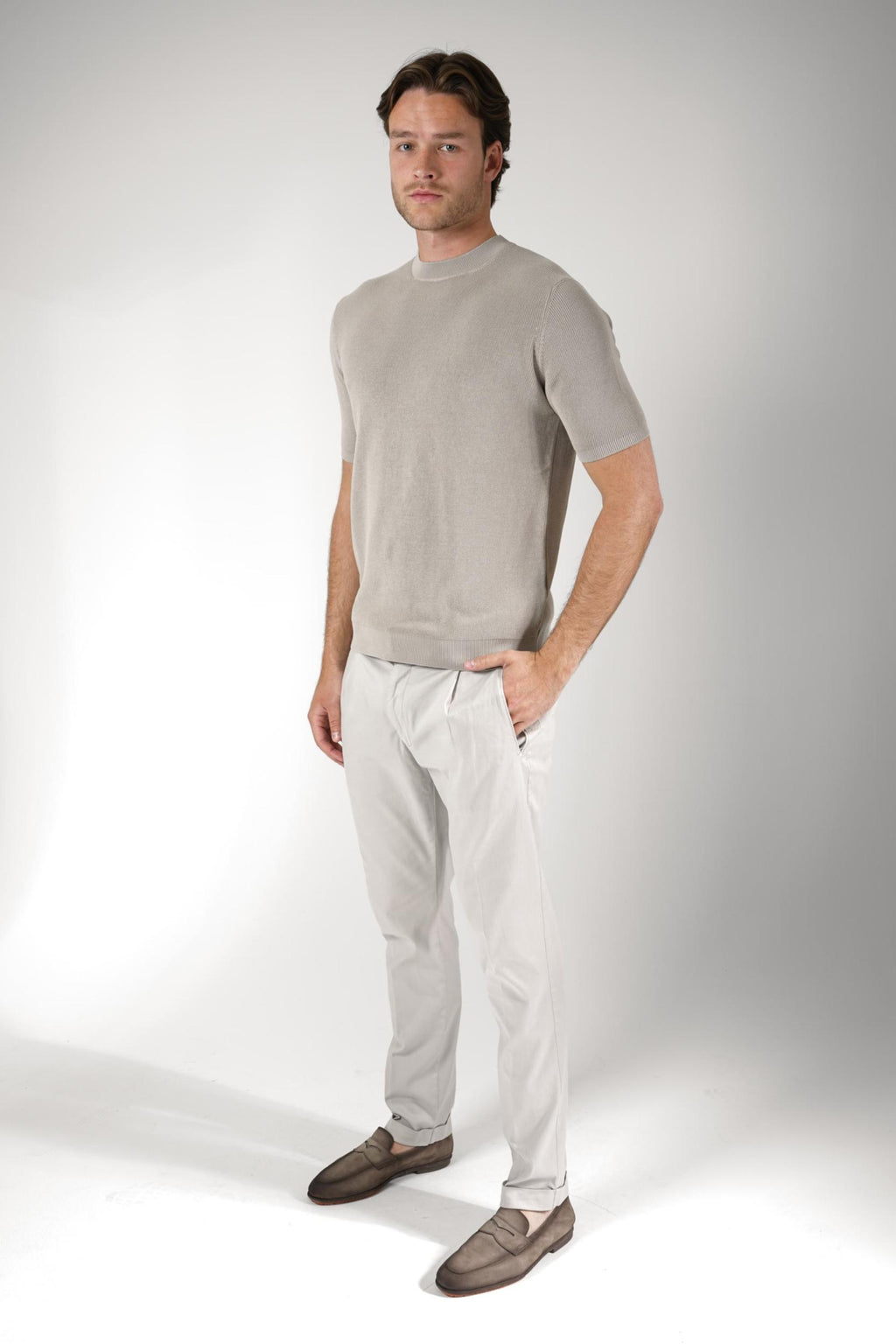 Filippo De Laurentiis Ribbed T-Shirt Nebbia