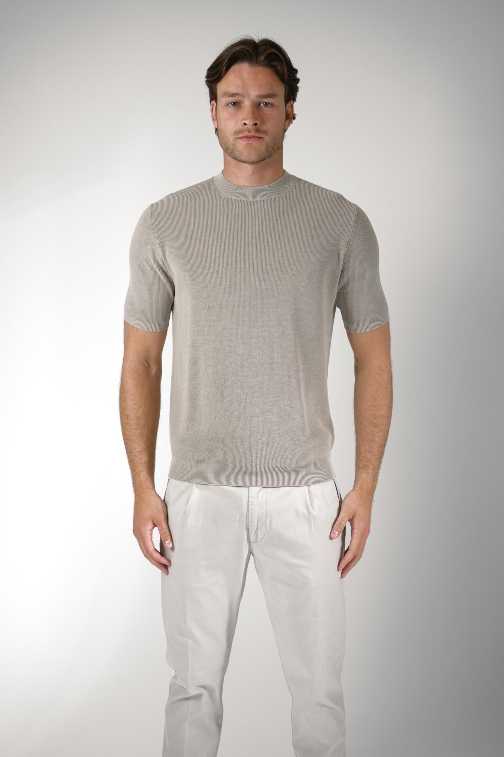 Filippo De Laurentiis Ribbed T-Shirt Nebbia
