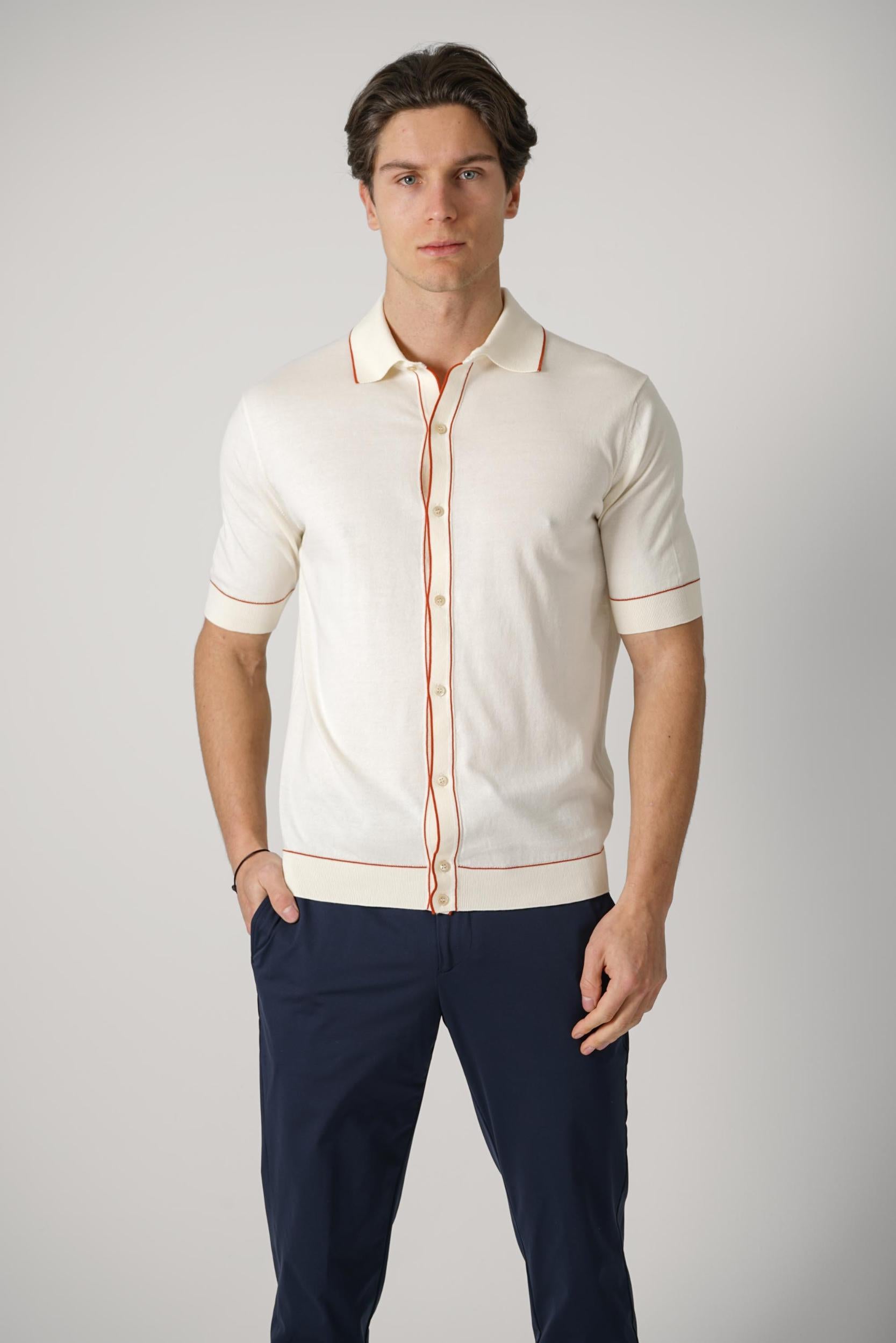 Filippo De Laurentiis Short Sleeve Cardigan Latte