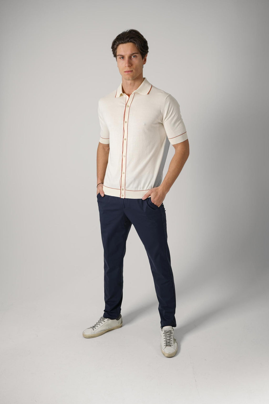 Filippo De Laurentiis Short Sleeve Cardigan Latte