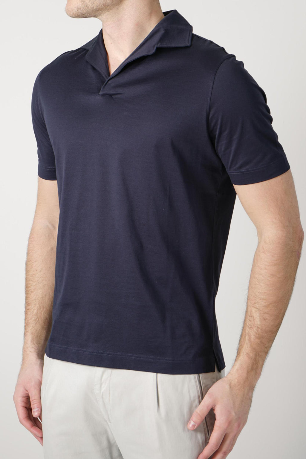 Filippo De Laurentiis Supima Luce Jerlux Polo T-Shirt Navy
