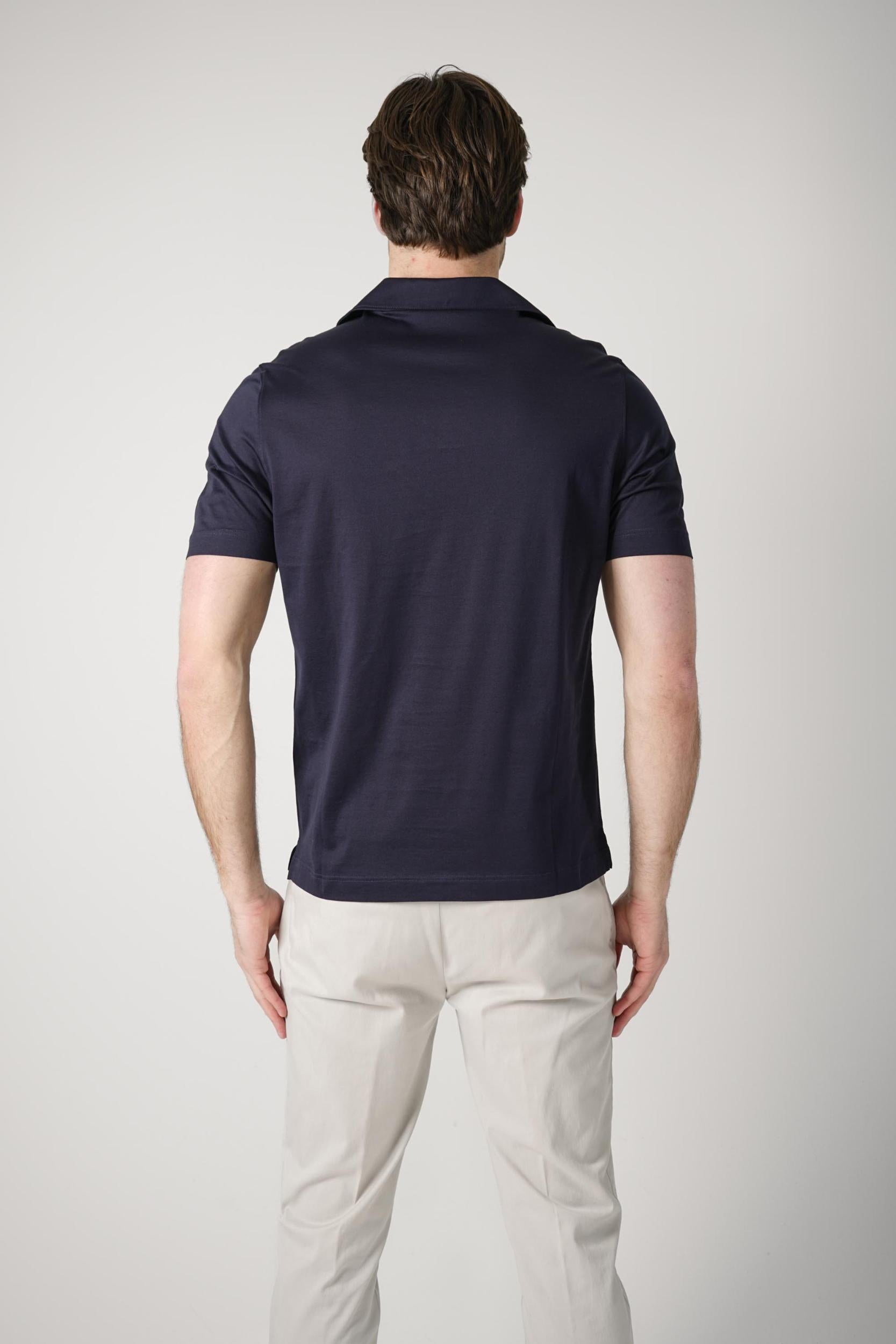 Filippo De Laurentiis Supima Luce Jerlux Polo T-Shirt Navy
