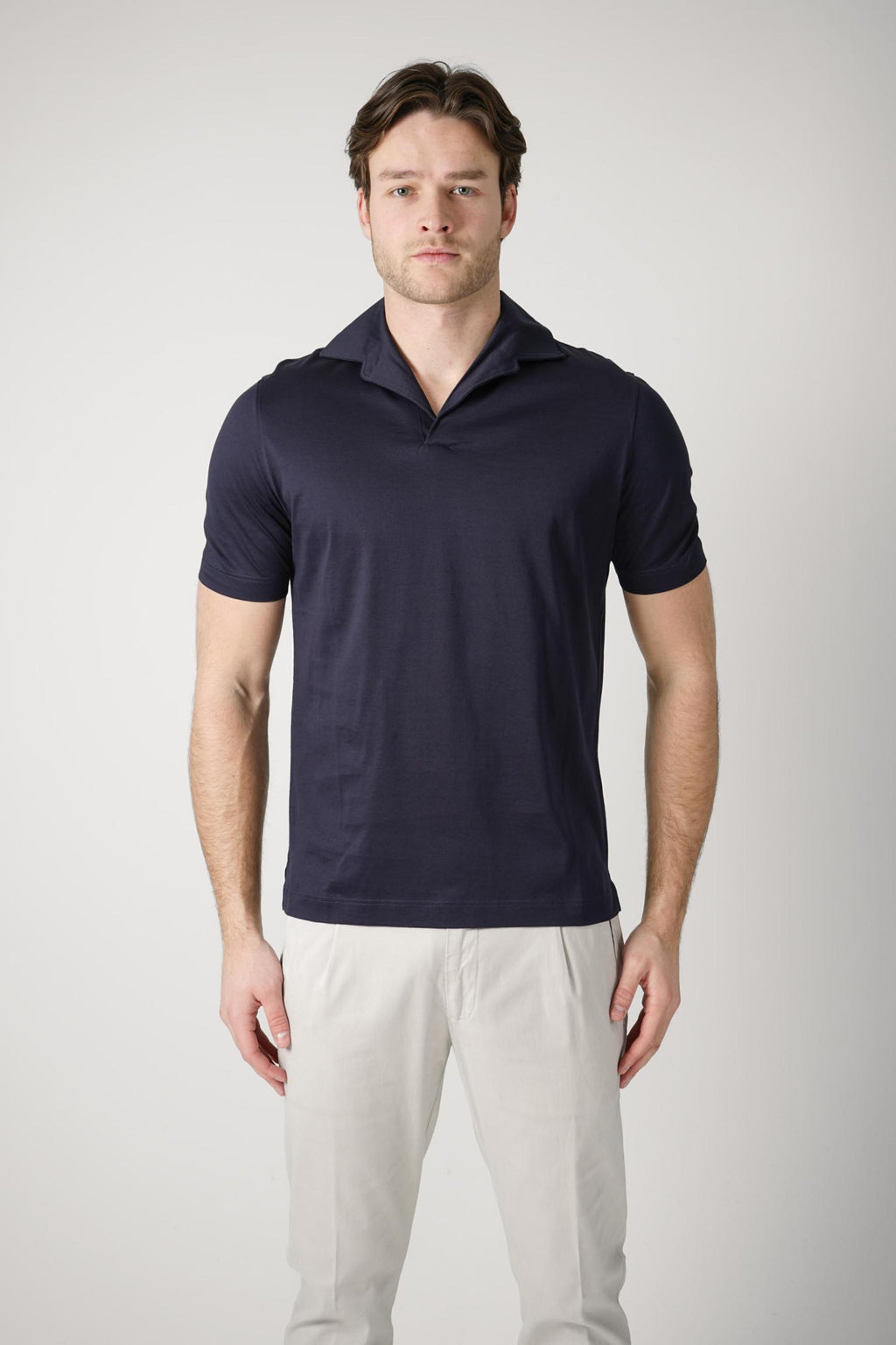Filippo De Laurentiis Supima Luce Jerlux Polo T-Shirt Navy