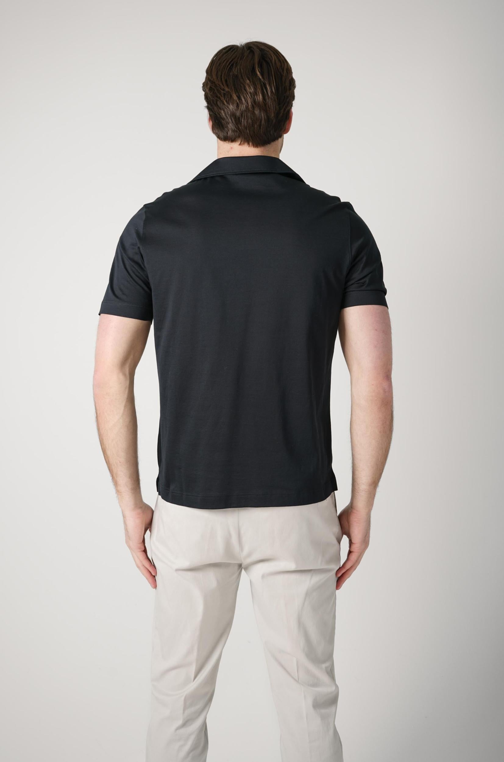 Filippo De Laurentiis Supima Luce Jerlux Polo T-Shirt Nero