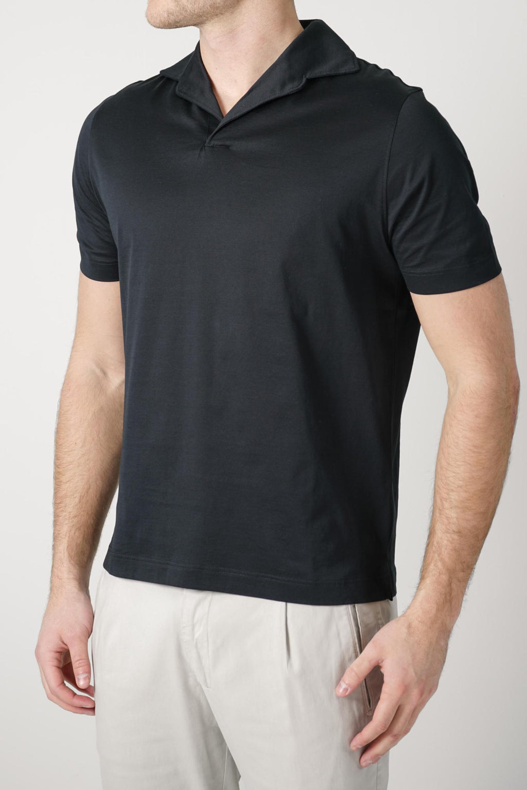 Filippo De Laurentiis Supima Luce Jerlux Polo T-Shirt Nero