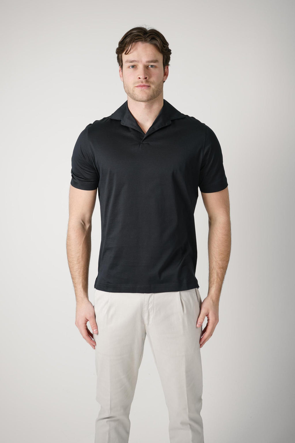 Filippo De Laurentiis Supima Luce Jerlux Polo T-Shirt Nero