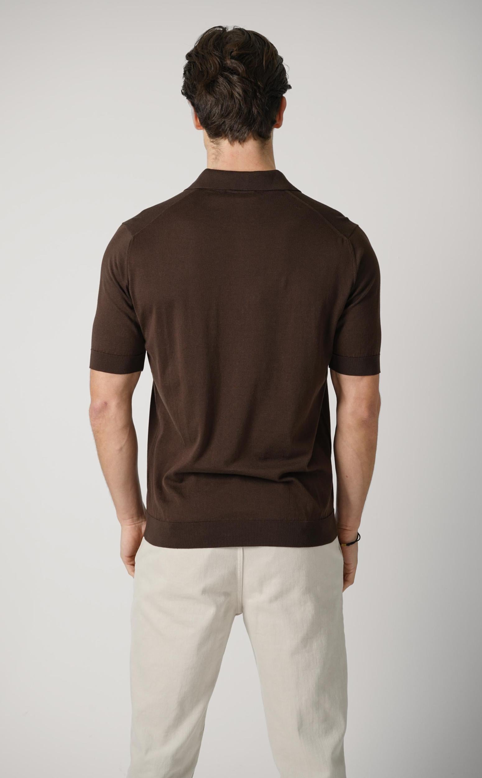 Filippo De Laurentiis Zip Polo Brown