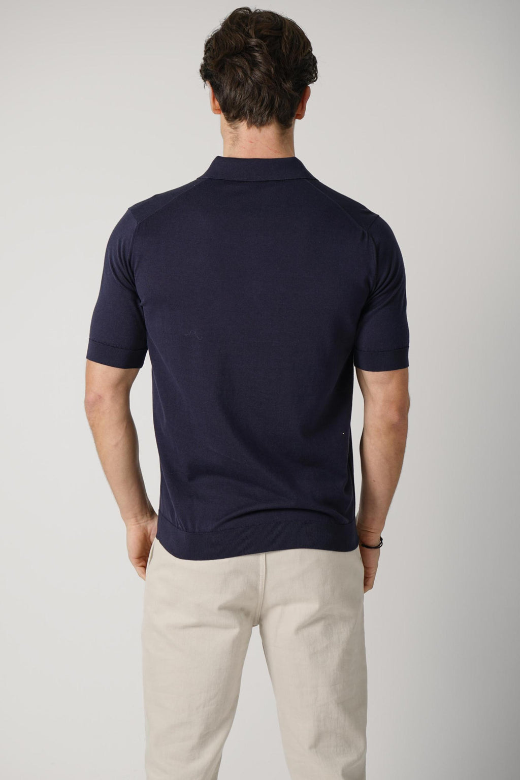 Filippo De Laurentiis Zip Polo Navy