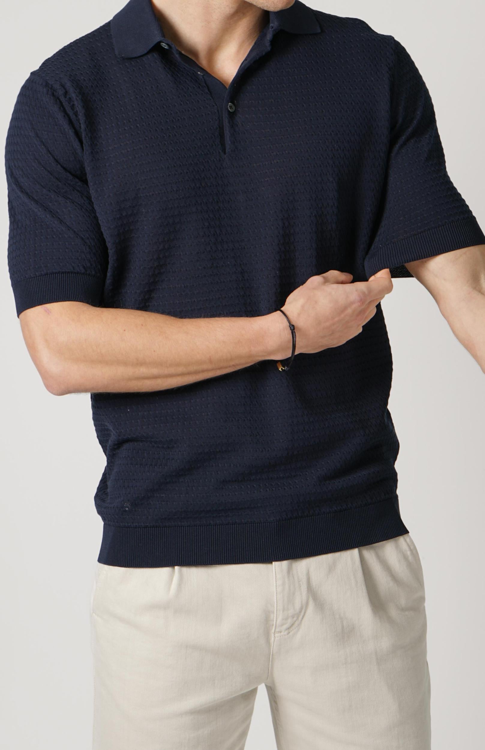 Filippo De Laurentiis Zip Polo Navy
