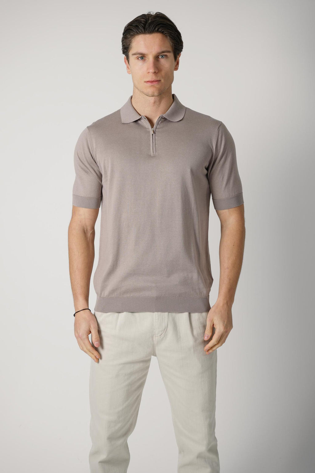 Filippo De Laurentiis Zip Polo Taupe