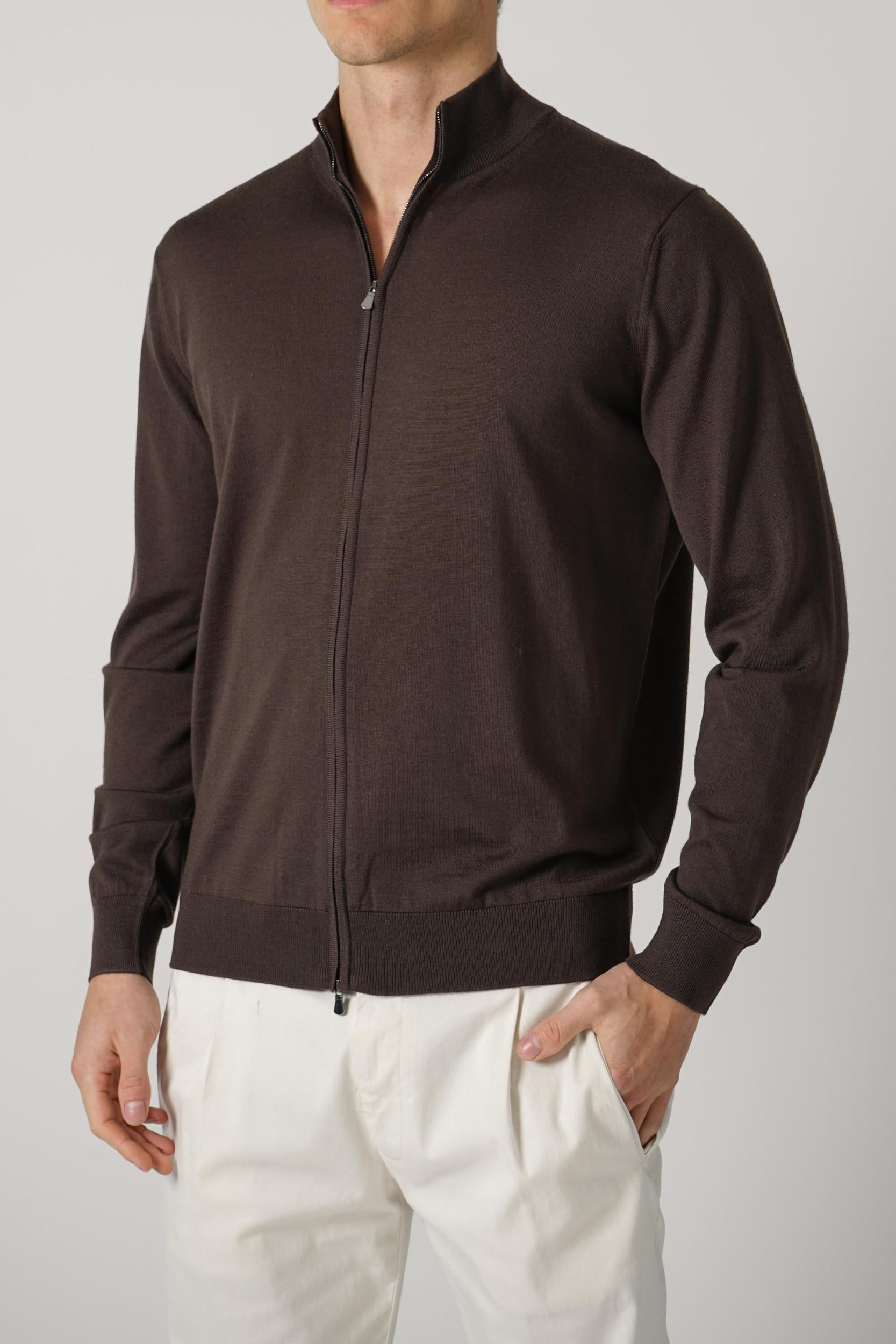 Filippo De Laurentiis Zip-Up Vest Cioccolato