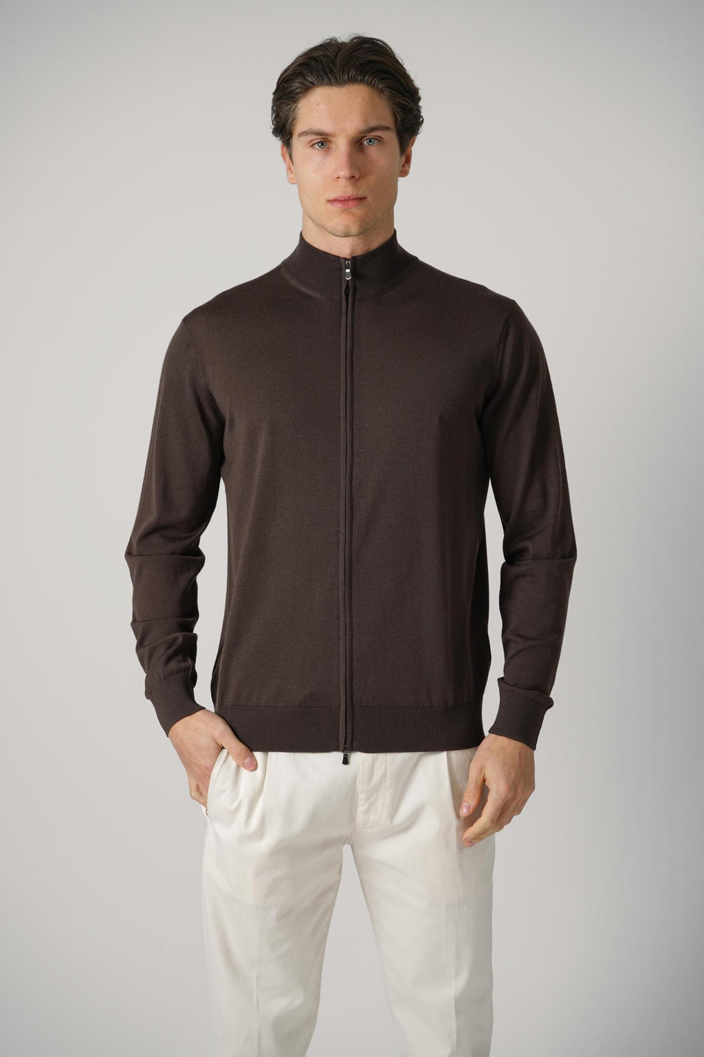 Filippo De Laurentiis Zip-Up Vest Cioccolato