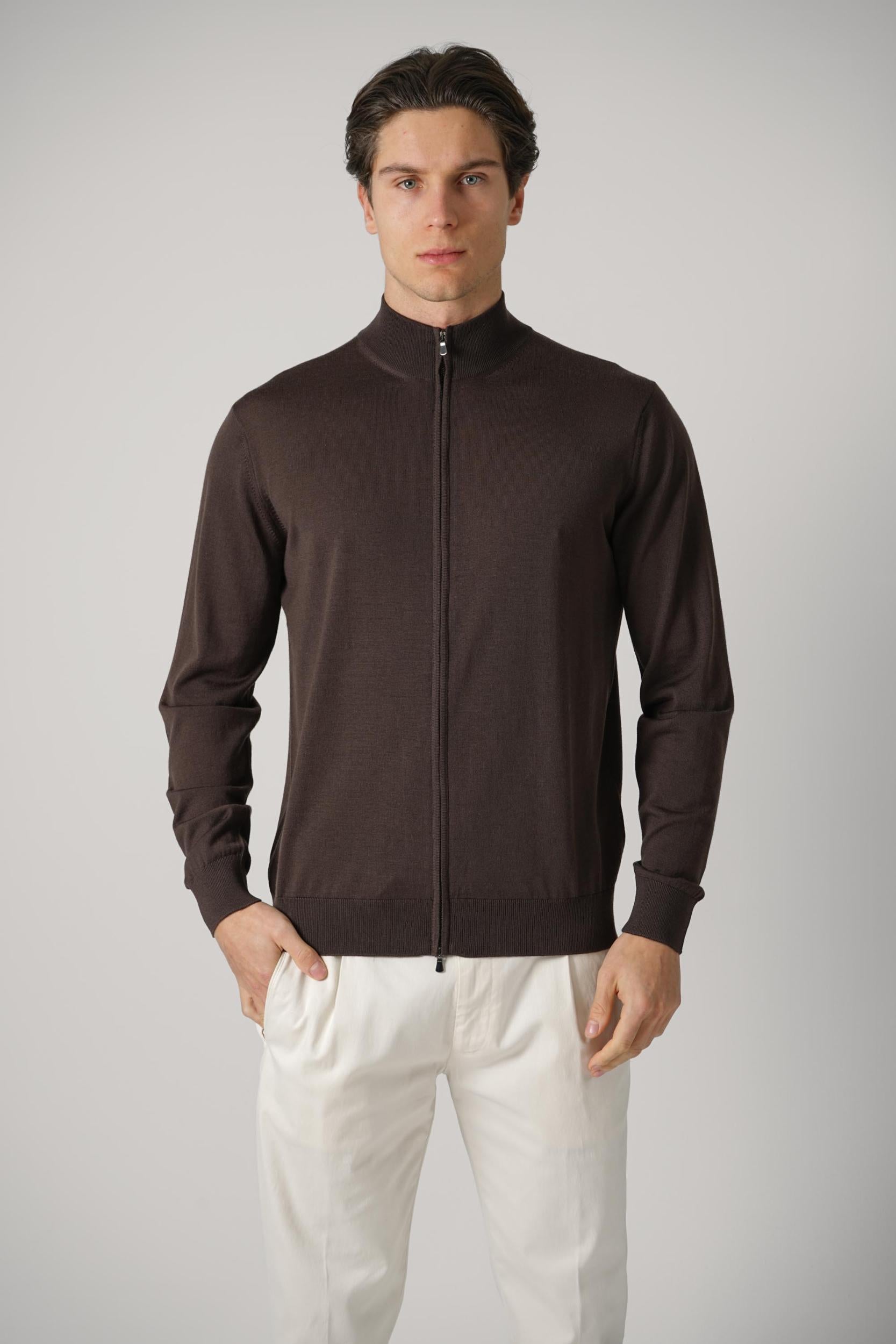 Filippo De Laurentiis Zip-Up Vest Cioccolato